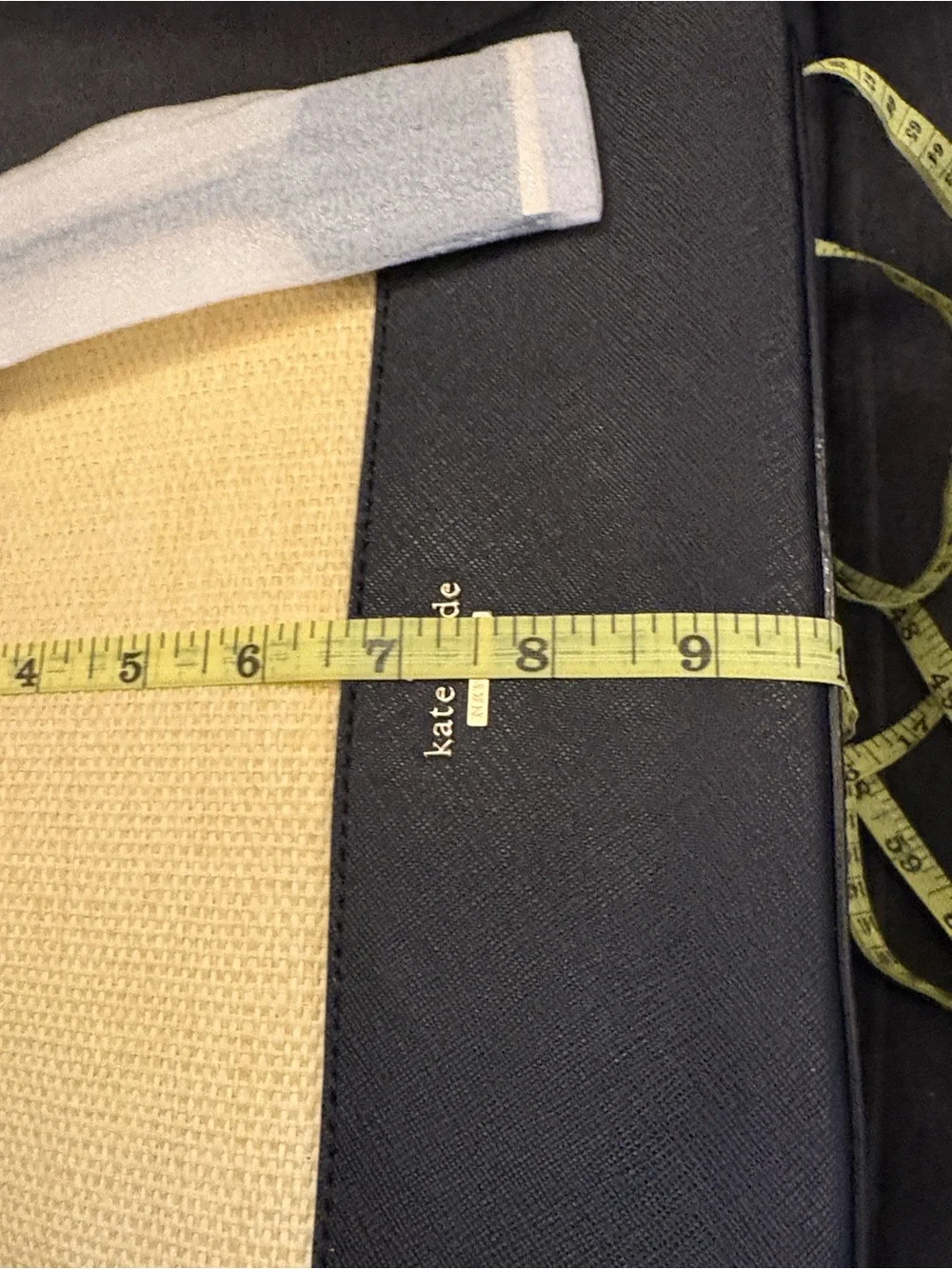 kate spade Cream Straw and Black Leather Satchel